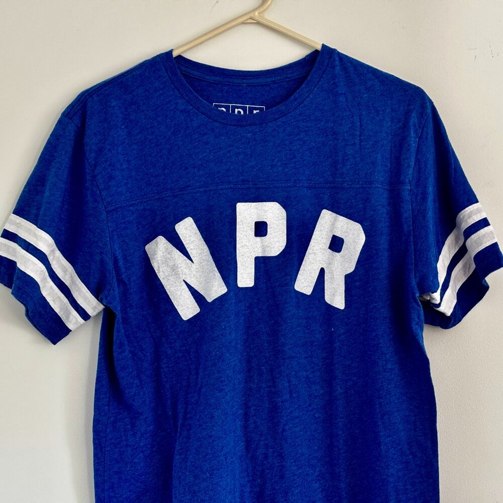 RARE VINTAGE NPR MERCH | Blue NPR Football Tee | Unisex Medium